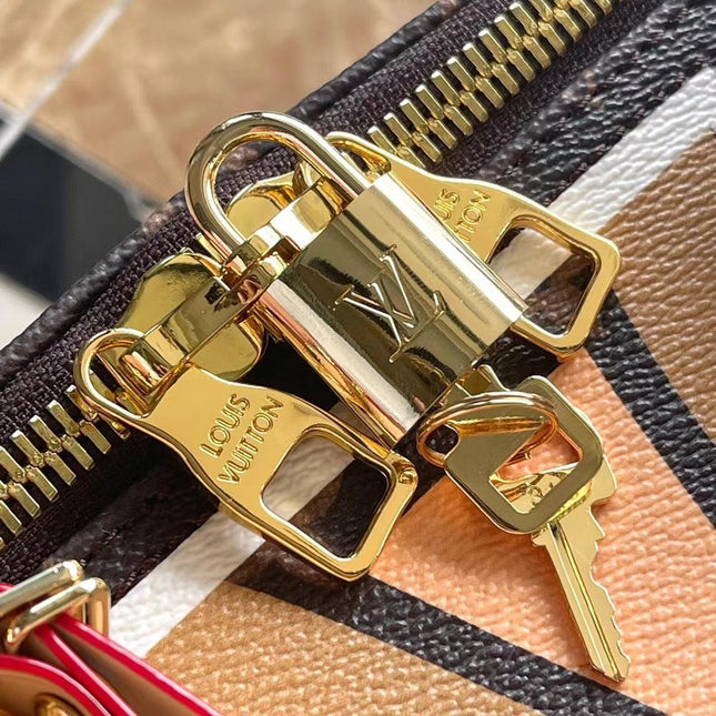 KEEPALL BANDOULIÈRE 50 IN PARFLECHE PATTERN MONOGRAM CANVAS