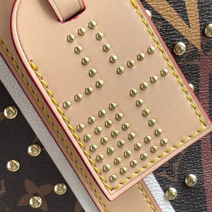 KEEPALL BANDOULIÈRE 50 IN PARFLECHE PATTERN MONOGRAM CANVAS