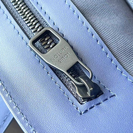 SAC PLAT 24H 41 IN SAPPHIRE BLUE MONOGRAM EMBOSSED TAURILLON