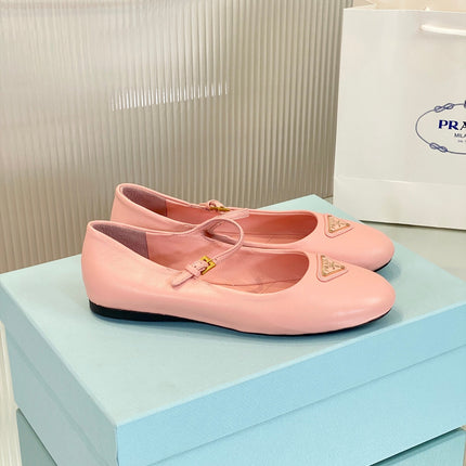 PRA NAPPA MARY JANE FLAT ROSE LAMBSKIN