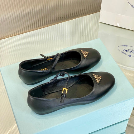 PRA NAPPA MARY JANE FLAT BLACK LAMBSKIN