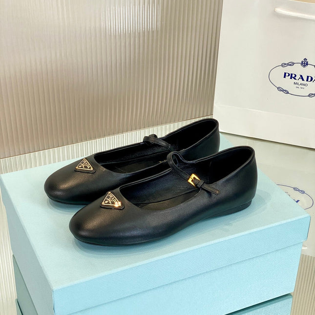 PRA NAPPA MARY JANE FLAT BLACK LAMBSKIN
