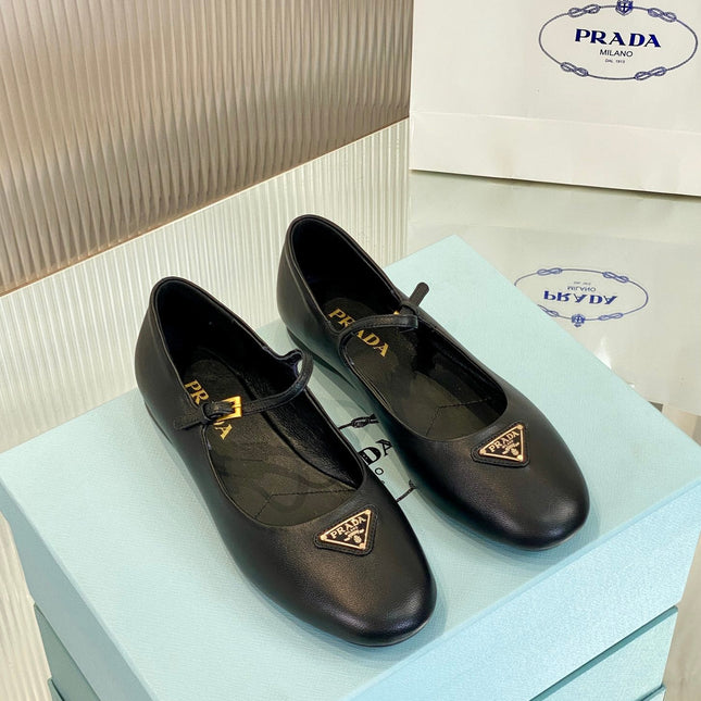 PRA NAPPA MARY JANE FLAT BLACK LAMBSKIN
