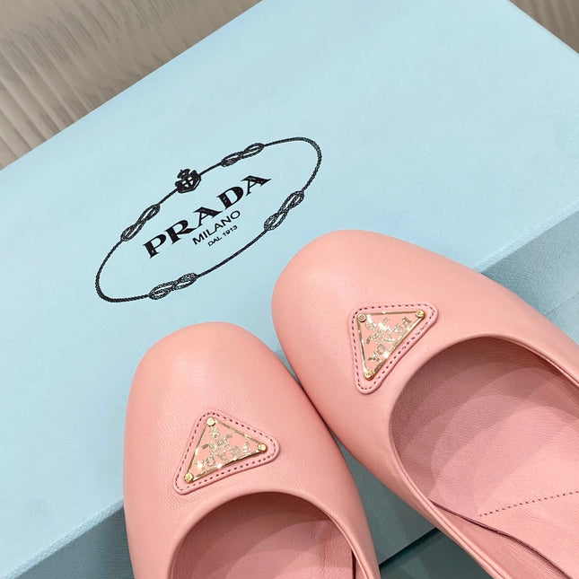 PRA NAPPA MARY JANE PUMPS LIGHT PINK LAMBSKIN