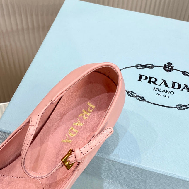 PRA NAPPA MARY JANE PUMPS LIGHT PINK LAMBSKIN