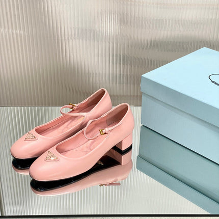 PRA NAPPA MARY JANE PUMPS LIGHT PINK LAMBSKIN