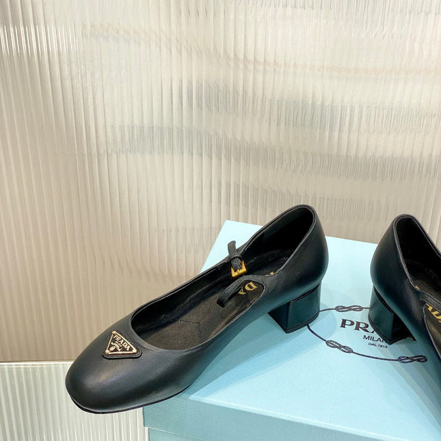 PRA NAPPA MARY JANE PUMPS BLACK LAMBSKIN