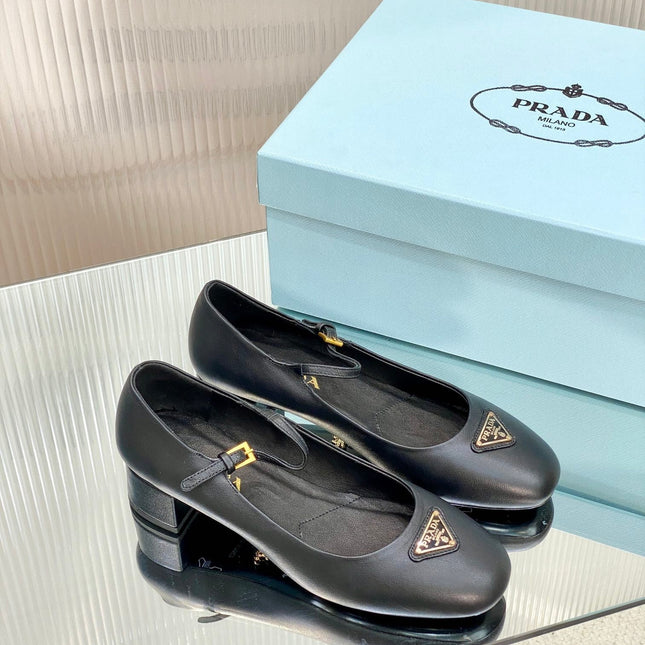 PRA NAPPA MARY JANE PUMPS BLACK LAMBSKIN