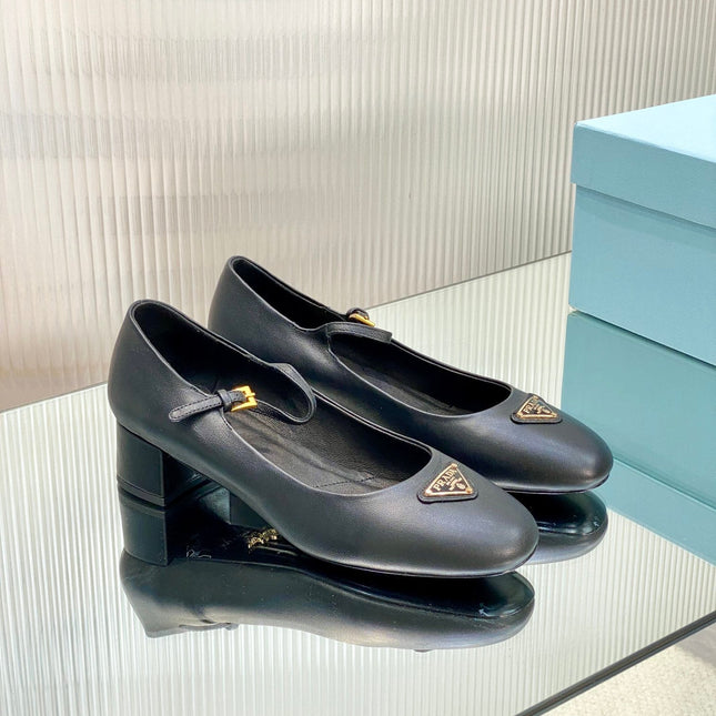 PRA NAPPA MARY JANE PUMPS BLACK LAMBSKIN