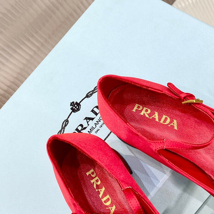 PRA NAPPA MARY JANE PUMPS CRIMSON SATIN