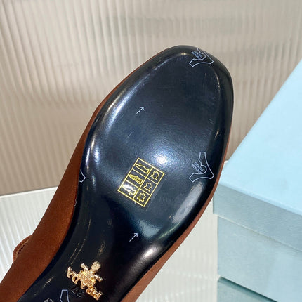 PRA NAPPA MARY JANE PUMPS BROWN SATIN