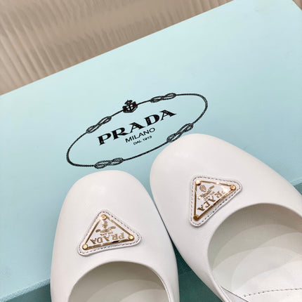 PRA NAPPA MARY JANE PUMPS WHITE LAMBSKIN