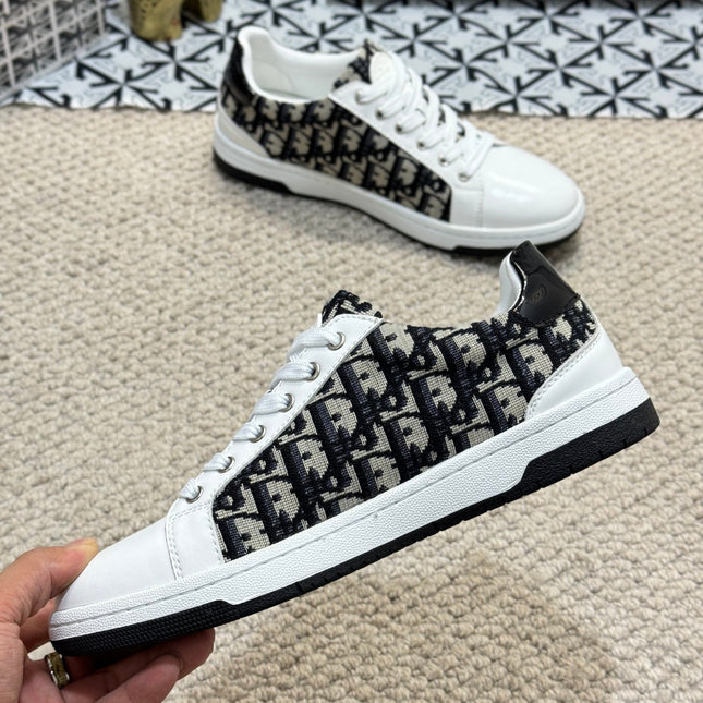 CD CASUAL SNEAKER WHITE AND BLACK CALFSKIN
