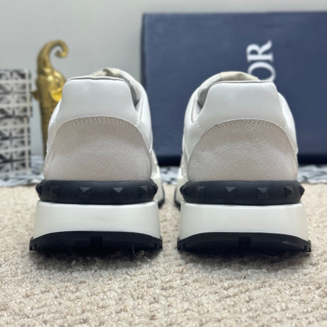 CD B25 SNEAKER WHITE AND BEIGE CALFSKIN