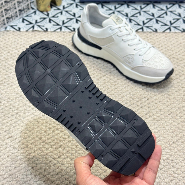 CD B25 SNEAKER WHITE AND BEIGE CALFSKIN