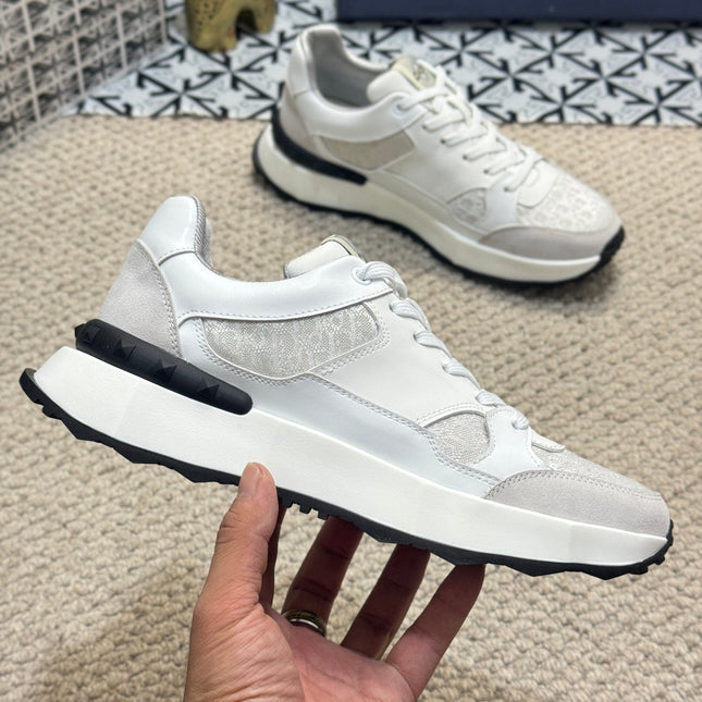 CD B25 SNEAKER WHITE AND BEIGE CALFSKIN
