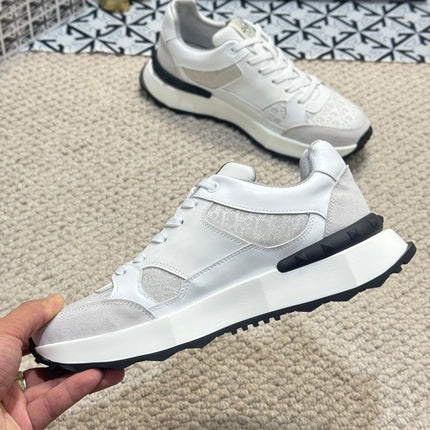 CD B25 SNEAKER WHITE AND BEIGE CALFSKIN