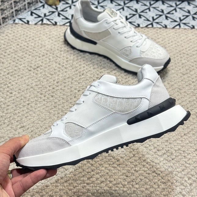 CD B25 SNEAKER WHITE AND BEIGE CALFSKIN
