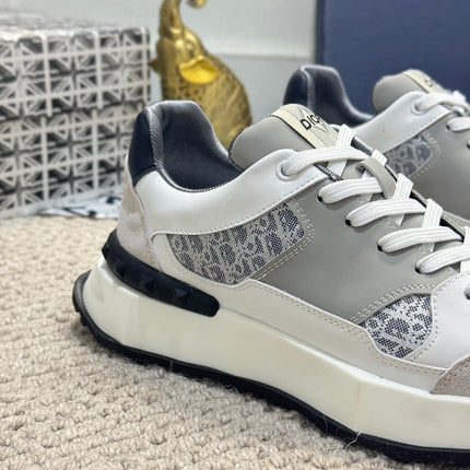 CD B25 SNEAKER GRAY AND WHITE CALFSKIN