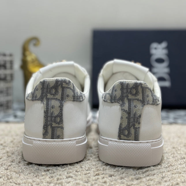 CD LOW TOP BASIC SNEAKER WHITE AND BLACK CALFSKIN