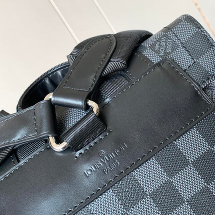 CHRISTOPHER MM BACKPACK 47 IN BLACK DAMIER GRAPHITE CANVAS