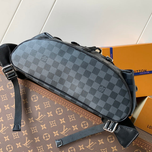 CHRISTOPHER MM BACKPACK 47 IN BLACK DAMIER GRAPHITE CANVAS