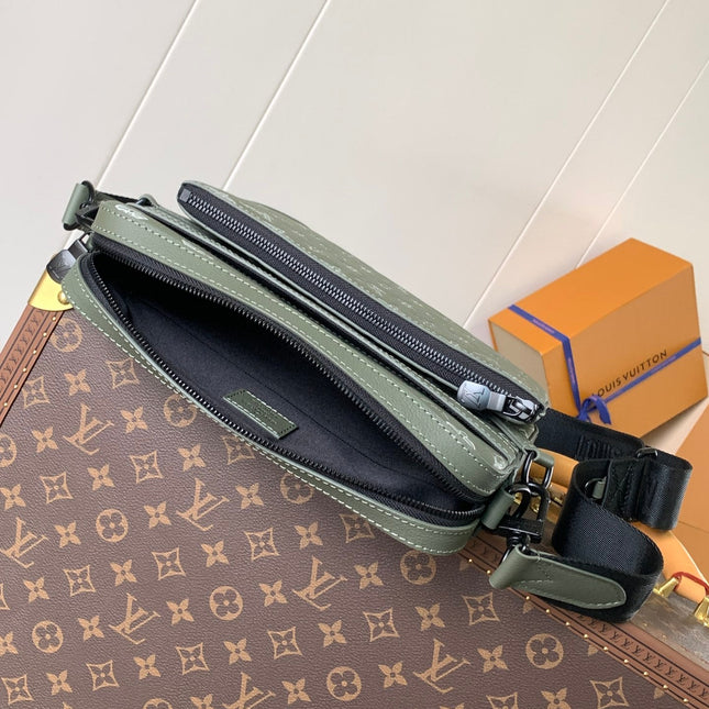 TRIO MESSENGER BAG 25 IN GREEN MONOGRAM SHADOW CALFSKIN