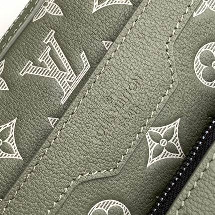 TRIO MESSENGER BAG 25 IN GREEN MONOGRAM SHADOW CALFSKIN
