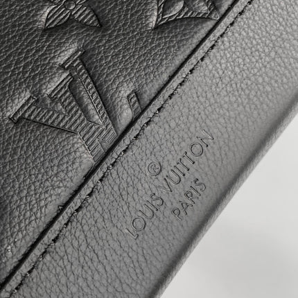 DUO CROSSBAG BAG 42 IN BLACK EMBOSSED CALFSKIN