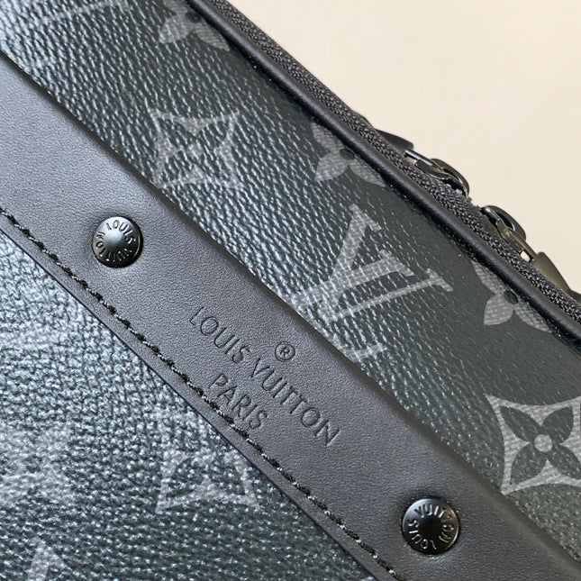 NANO ALPHA BAG 24 IN BLACK MONOGRAM ECLIPSE CANVAS AND COWHIDE