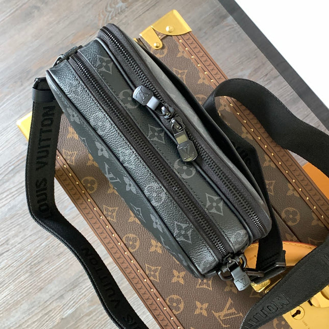 NANO ALPHA BAG 24 IN BLACK MONOGRAM ECLIPSE CANVAS AND COWHIDE