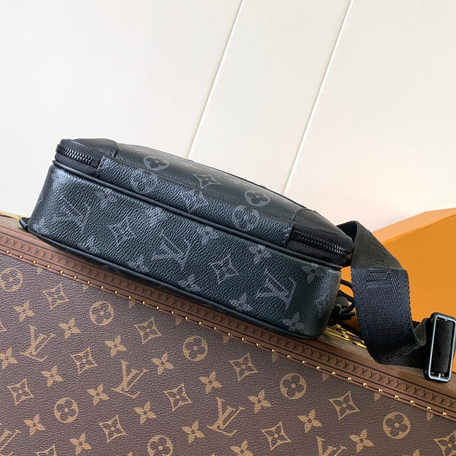 NANO ALPHA BAG 24 IN BLACK MONOGRAM ECLIPSE CANVAS AND COWHIDE