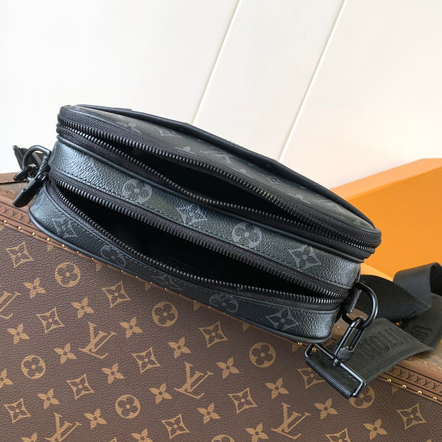 NANO ALPHA BAG 24 IN BLACK MONOGRAM ECLIPSE CANVAS AND COWHIDE
