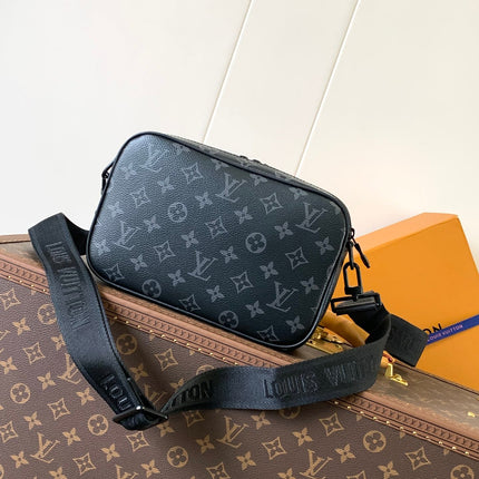 NANO ALPHA BAG 24 IN BLACK MONOGRAM ECLIPSE CANVAS AND COWHIDE