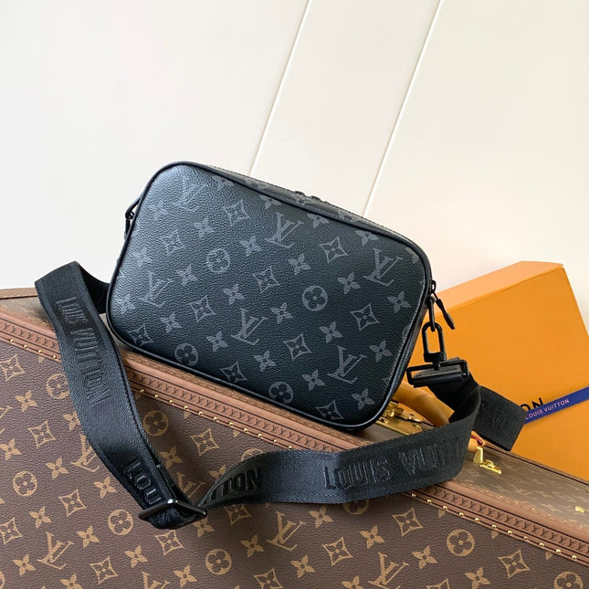 NANO ALPHA BAG 24 IN BLACK MONOGRAM ECLIPSE CANVAS AND COWHIDE