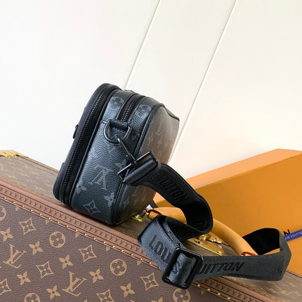 NANO ALPHA BAG 24 IN BLACK MONOGRAM ECLIPSE CANVAS AND COWHIDE