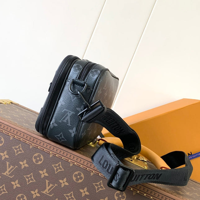 NANO ALPHA BAG 24 IN BLACK MONOGRAM ECLIPSE CANVAS AND COWHIDE