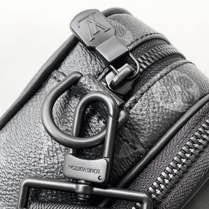 NANO ALPHA BAG 24 IN BLACK MONOGRAM ECLIPSE CANVAS AND COWHIDE