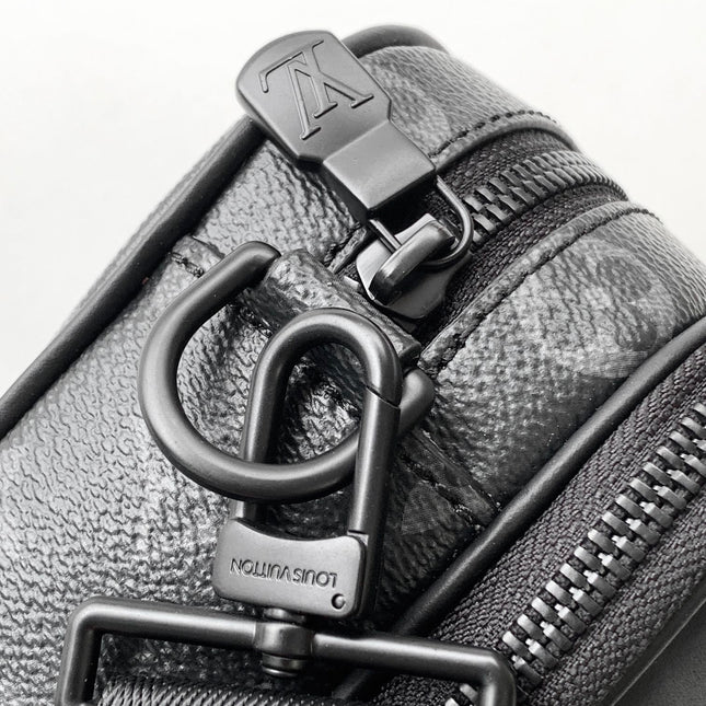 NANO ALPHA BAG 24 IN BLACK MONOGRAM ECLIPSE CANVAS AND COWHIDE