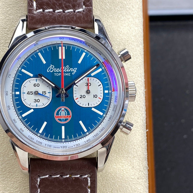 TOP TIME B01 SHELBY COBRA STEEL CASE BLUE MIX WHITE DIAL