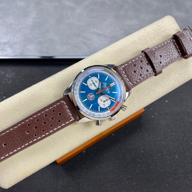 TOP TIME B01 SHELBY COBRA STEEL CASE BLUE MIX WHITE DIAL