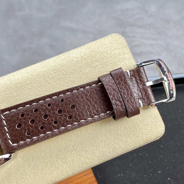 TOP TIME B01 FORD MUSTANG STEEL CASE BROWN CALFSKIN STRAP