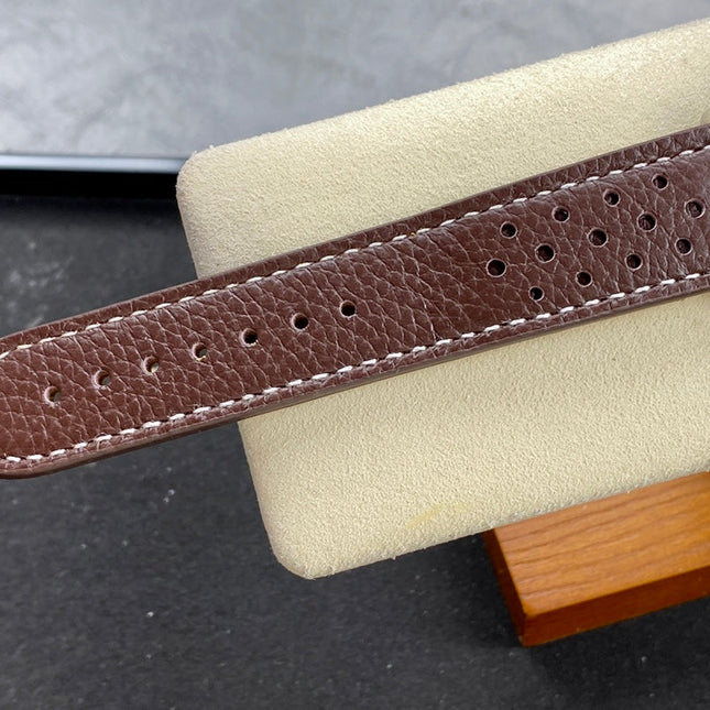 TOP TIME B01 FORD MUSTANG STEEL CASE BROWN CALFSKIN STRAP
