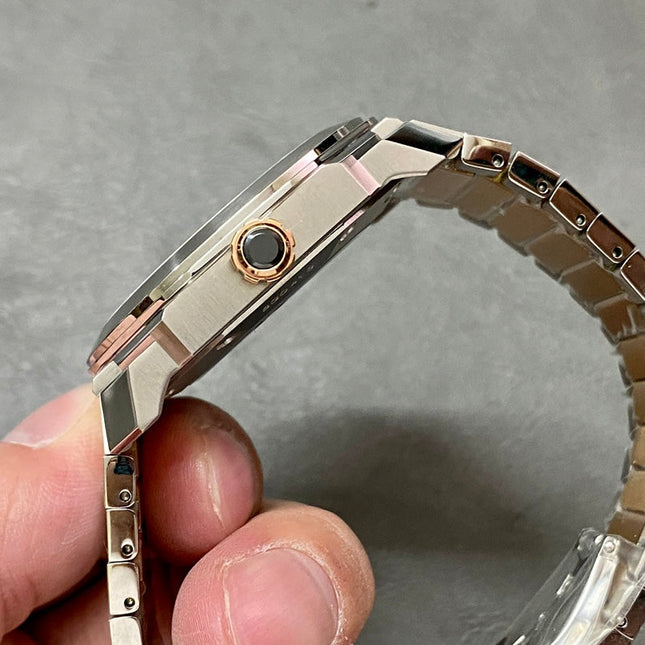 OCTO 41 AUTOMATIC ROSE GOLD AND STEEL WHITE DIAL