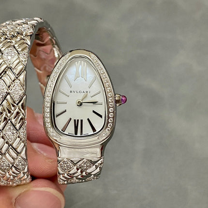 SERPENTI TUBOGAS QUARTZ WHITE GOLD WHITE DIAL
