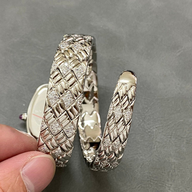 SERPENTI TUBOGAS QUARTZ WHITE GOLD WHITE DIAL