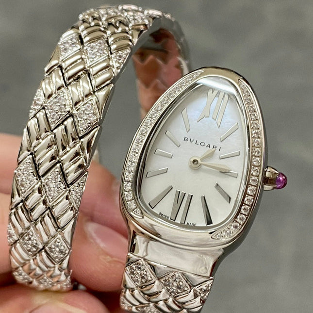 SERPENTI TUBOGAS QUARTZ WHITE GOLD WHITE DIAL