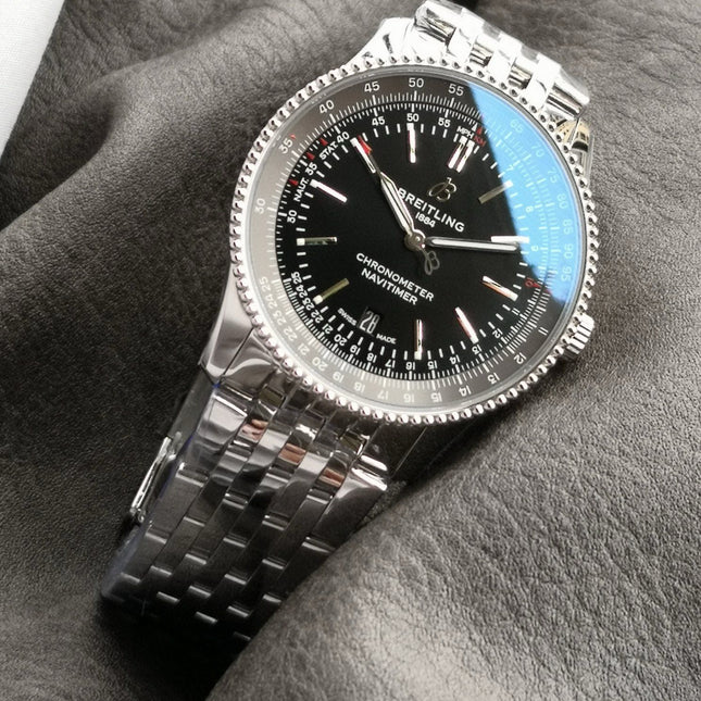 NAVITIMER AUTOMATIC 41 STEEL BEZEL BLACK AND GRAY DIAL