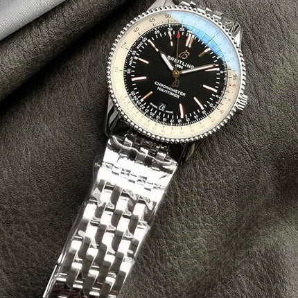 NAVITIMER AUTOMATIC 41 STEEL BEZEL BLACK AND WHITE DIAL