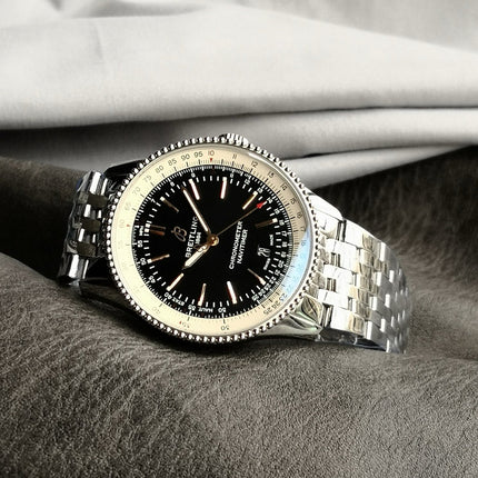 NAVITIMER AUTOMATIC 41 STEEL BEZEL BLACK AND WHITE DIAL